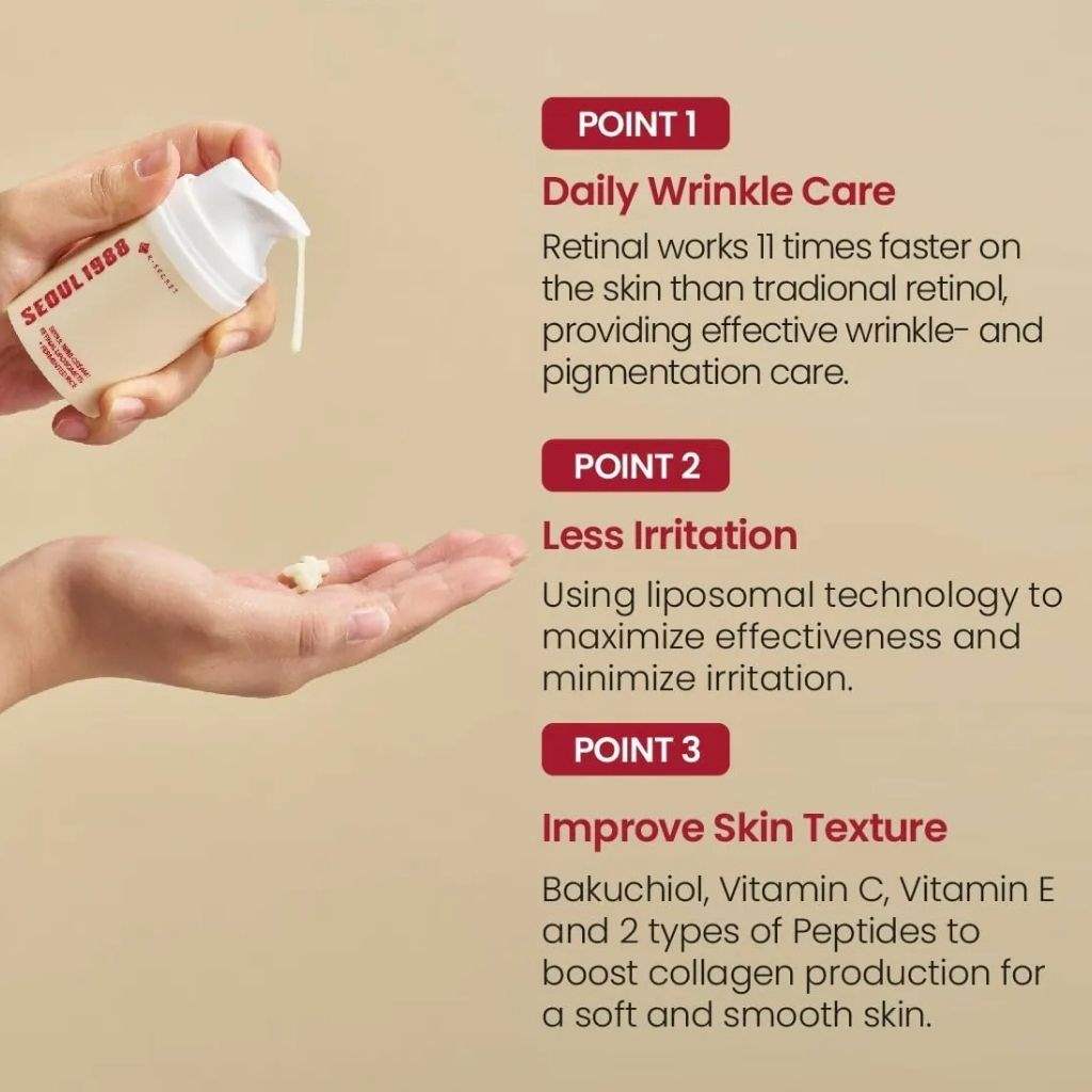 K-Secret Retinal Liposome 1% & Fermented Rice Antiaging Cream, Korean Skincare 50ml