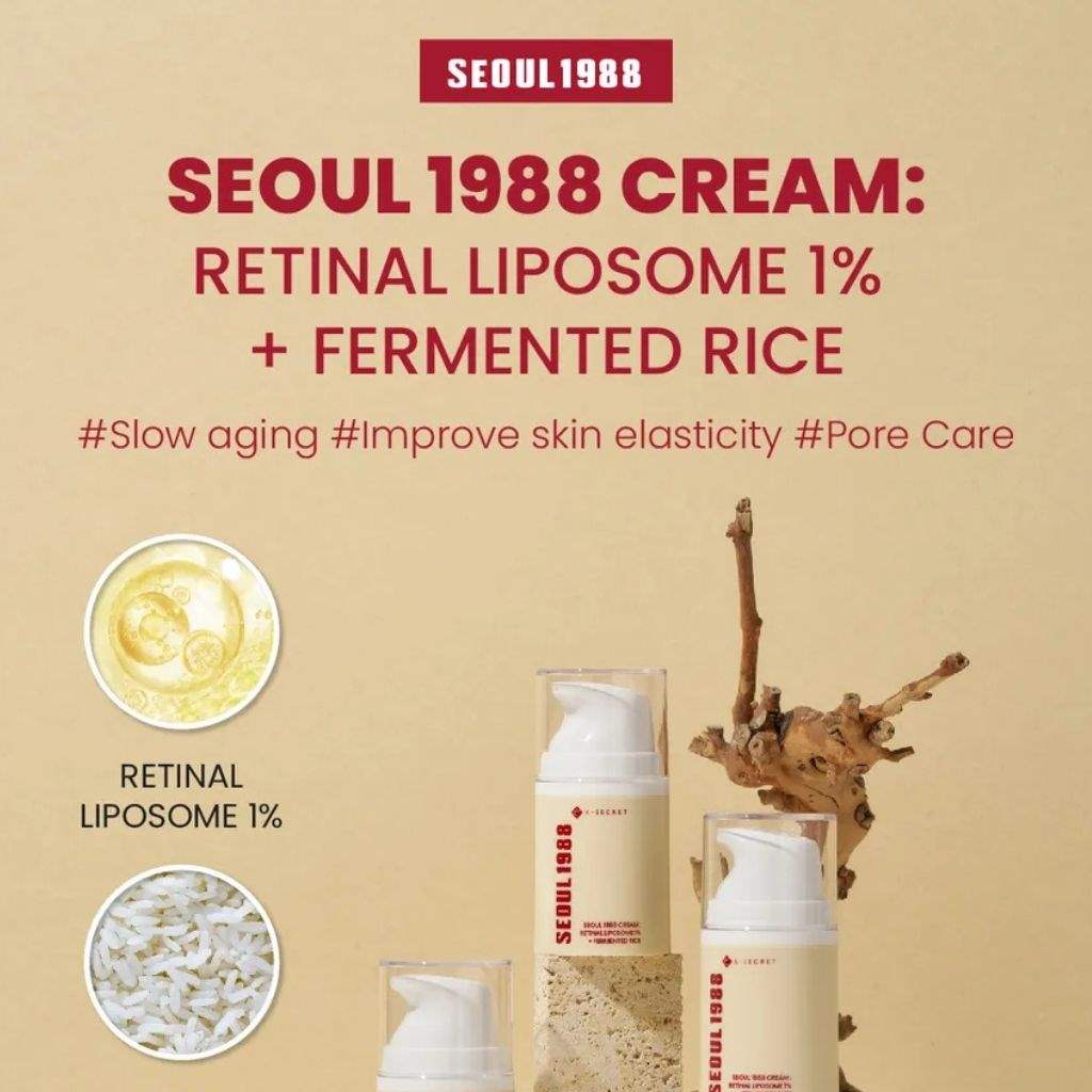 K-Secret Retinal Liposome 1% & Fermented Rice Antiaging Cream, Korean Skincare 50ml