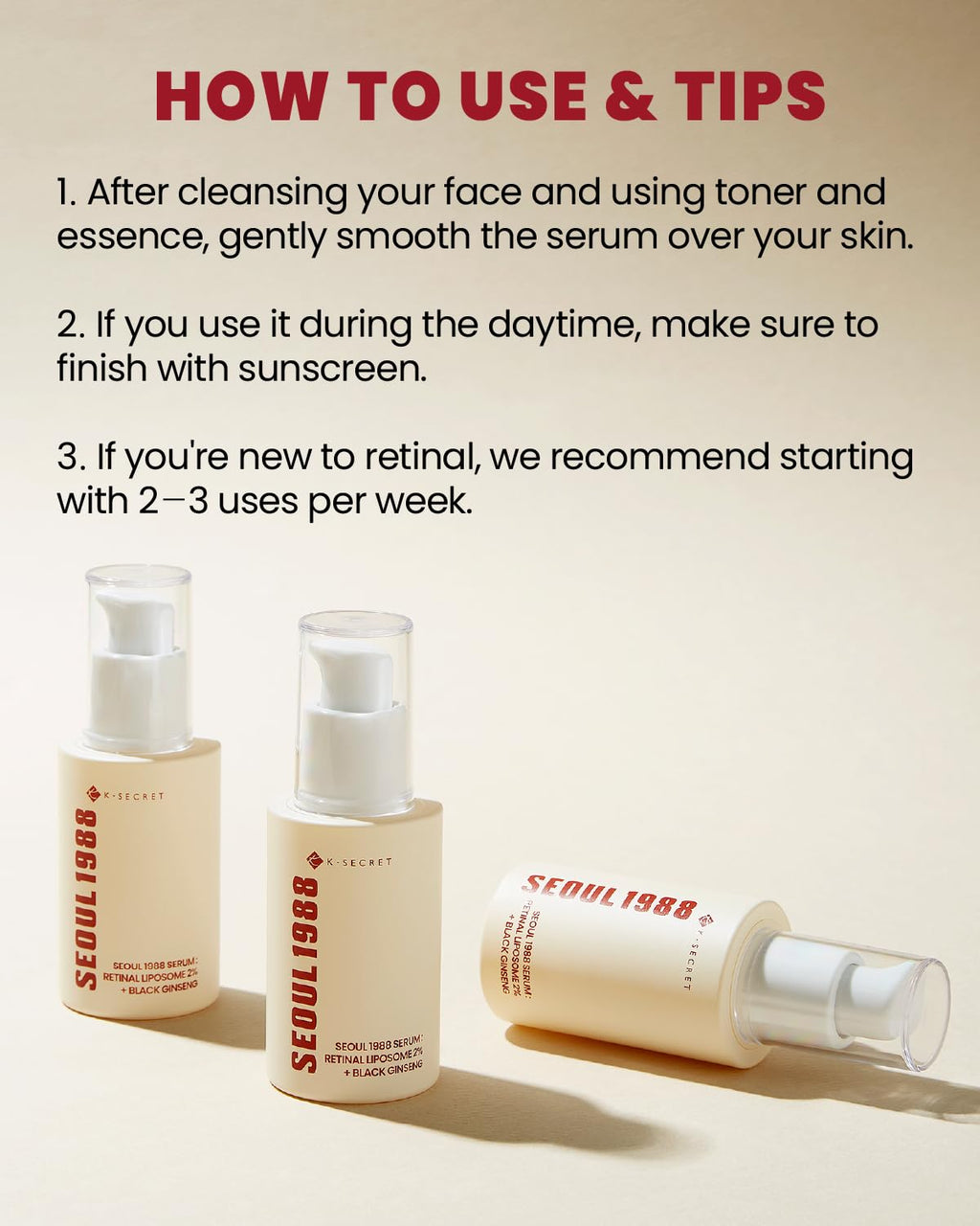 K-SECRET Seoul 1988 Serum, Retinal Liposome 2% + Black Ginseng, 30ml