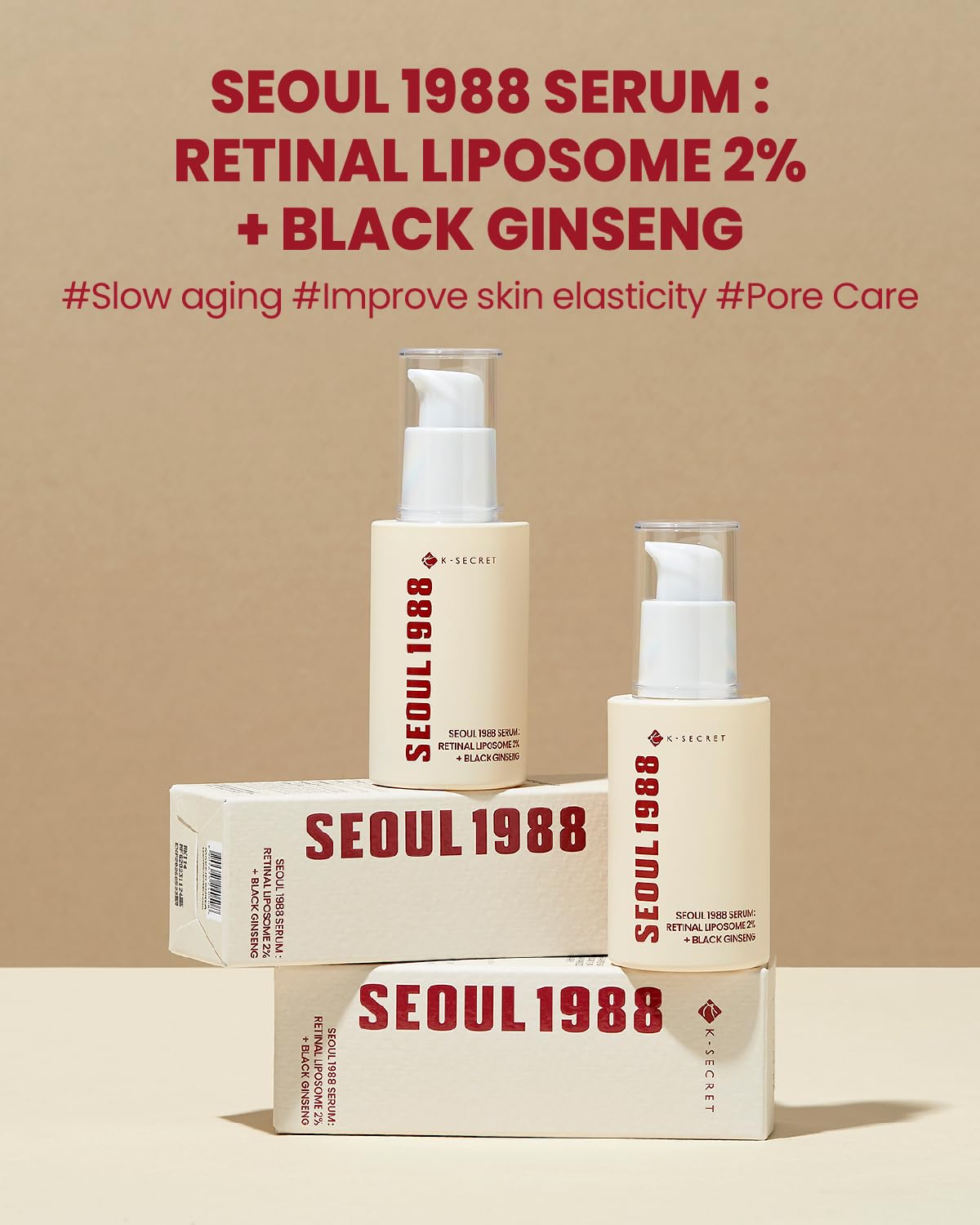 K-SECRET Seoul 1988 Serum, Retinal Liposome 2% + Black Ginseng, 30ml